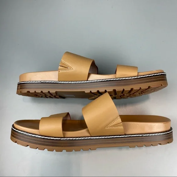 Madewell The Charley Double-Strap Slide Sandal in Desert Camel - Picture 8 of 10